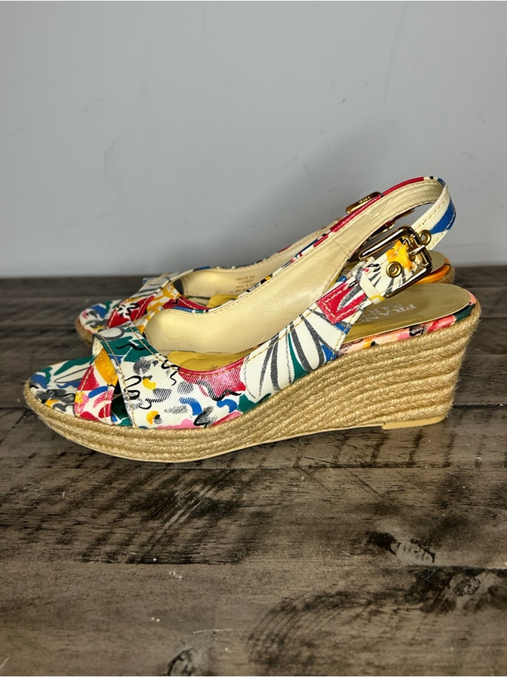 Franco Sarto Comedy Woven Slingback Wedges